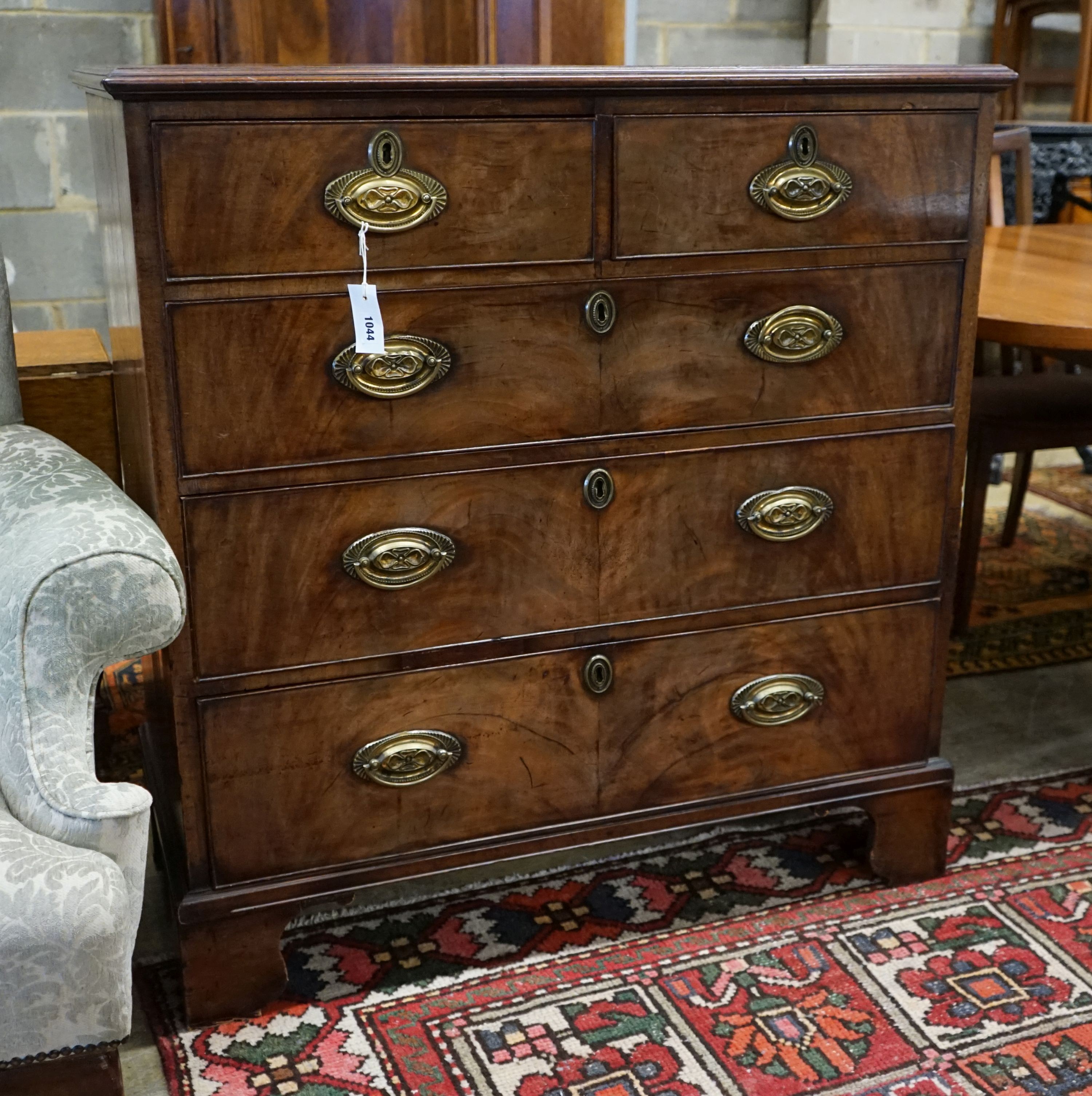 A George IV mahogany chest, width 100cm, depth 50cm, height 104cm